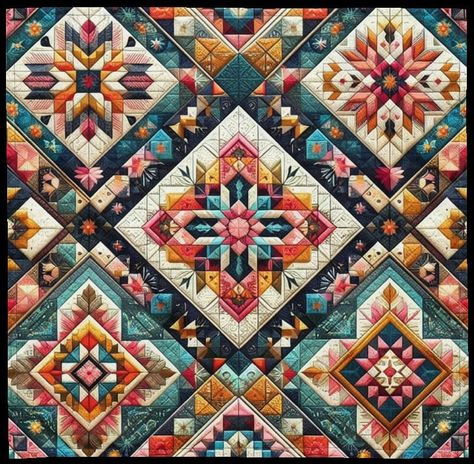 Adorn your style with our Diamond Medallion Quilt Pattern Bandana. This fashion-forward bandana features a unique quilted design with intricate medallion patterns, perfect for adding a touch of artisan elegance to any outfit.🎨🧣 * 65% recycled polyester, 35% polyester * Fabric weight: 2.95 oz/yd² (100 g/m²) * Breathable and moisture-wicking material * Lightweight and soft to the touch * Double-folded edges * Single-sided print * Multifunctional  * UPF50+ protection * Fabric is OEKO-TEX 100 stan Medallion Quilt Pattern, Modern Quilt Patterns Free, Japanese Quilt Patterns, Stained Glass Quilt, Abstract Quilt, Japanese Quilts, Sewing Circles, Medallion Quilt, Geometric Quilt