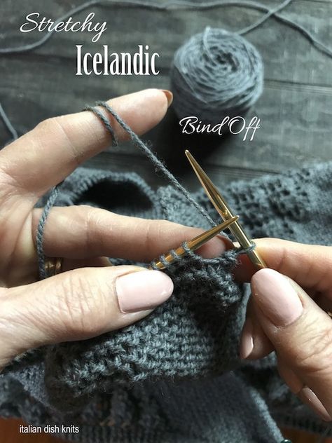 Knitting Tricks, Icelandic Knitting, Knit Tutorial, Bind Off Knitting, Knit Scarfs, Stretchy Bind Off, Knitting 101, Knitting Hacks, Knitting Help