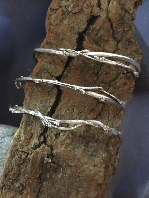 Twig Bracelet, Branch Bracelet, Birch Craft, Palm Cuff, Twig Jewelry, Silver Aesthetic, Jewelry Wax, Silver Smithing, Minimal Jewellery