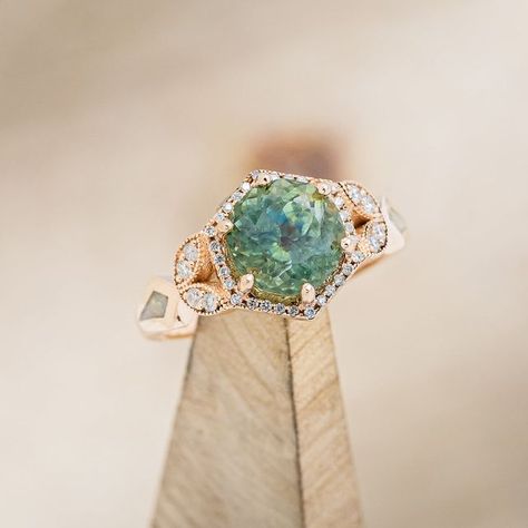 Staghead Designs on Instagram: "Some fresh green for your feed 🍃 Which green ring is your favorite? #customjewelry #weddingrings #uniqueengagementring #uniquejewelry" Montana Sapphire Engagement, Montana Sapphire Engagement Ring, Double Halo Engagement, Staghead Designs, Future Engagement Rings, Lucy In The Sky, Alexandrite Engagement Ring, Ring With Diamond, Montana Sapphire