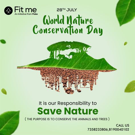 🌿Let's unite to protect our planet's diverse ecosystems and promote sustainable conservation efforts for a greener, healthier future 🌳 World Nature Conservation Day Poster, World Nature Conservation Day, Nature Conservation Day, World Nature, Save Nature, Nature Conservation, Nature