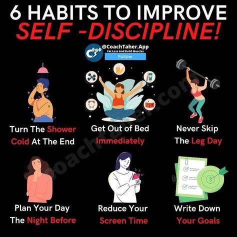 Coach Taher Academy on Instagram: "👉Becoming a master of self-discipline is difficult. I mean, even becoming a self-discipline apprentice is hard! In fact, knowing more about self-discipline is an age-old study. Psychologists have delved into people's mental state, upbringing, current circumstances, and more to learn why people struggle with it so much. 💯The good news is that although it can sometimes seem as though you have no control when it comes to certain aspects of your life, really you Thalaiva Vijay, What Is Self Discipline, How To Have Self Discipline Tips, Practicing Self Discipline, The Power Of Self Discipline, Examples Of Self Discipline, Mental State, People Struggle, Girls Who Lift