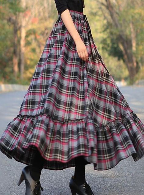 Rok Midi, Womens Long Skirt, Midi Skirt Pattern, Umbrella Skirt, Rock Outfit, Stylish Skirts, Jumpsuit Outfit, Work Skirts, Long Skirts For Women