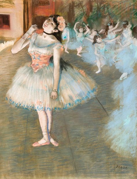 The Star (ca. 1879–1881) painting in high resolution by Edgar Degas. Original from The Art Institute of Chicago. Digitally enhanced by rawpixel. | free image by rawpixel.com / The Art Institute of Chicago (Source) Degas Ballerina, Edgar Degas Art, Ballerina Drawing, Degas Paintings, Ballet Painting, Mary Cassatt, Joan Mitchell, Amedeo Modigliani, Ballet Art