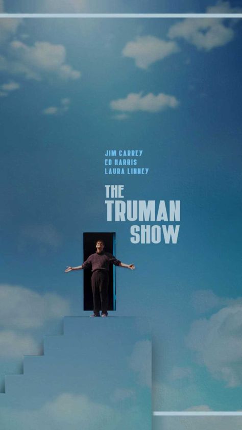 Truman Show Wallpaper Discover more Jim Carrey, Movie, Truman Burbank, Truman Show, Truman Stairs wallpaper. https://www.ixpap.com/truman-show-wallpaper-11/ The Truman Show Movie Poster, Wallpaper Movies Classic, The Truman Show Wallpaper, Truman Show Wallpaper, About Time Poster, The Truman Show Poster, A24 Poster, Stairs Wallpaper, Truman Burbank