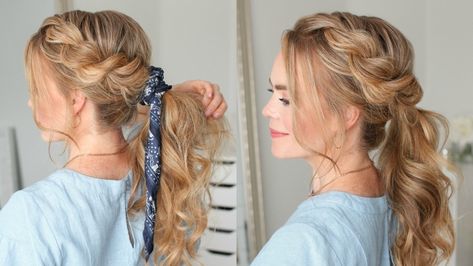 Braid Ponytail Tutorial, Braid Hairstyle Ideas, Rope Twist Braids, Rope Braided Hairstyle, Side Braid Ponytail, Side Ponytail Hairstyles, Missy Sue, Ponytail Hairstyles Tutorial, Short Hair Ponytail