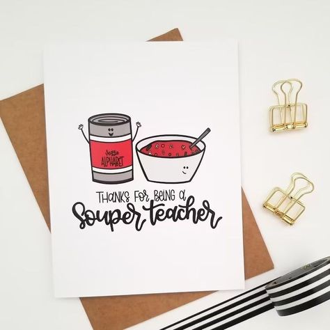 Teacher Appreciation Card Ideas Diy, Diy Cards For Teachers, Teacher Thank You Notes, Greeting Cards For Teachers, Farewell Cards, Teacher Appreciation Cards, Super Teacher, Fun Cards, School Organization Notes