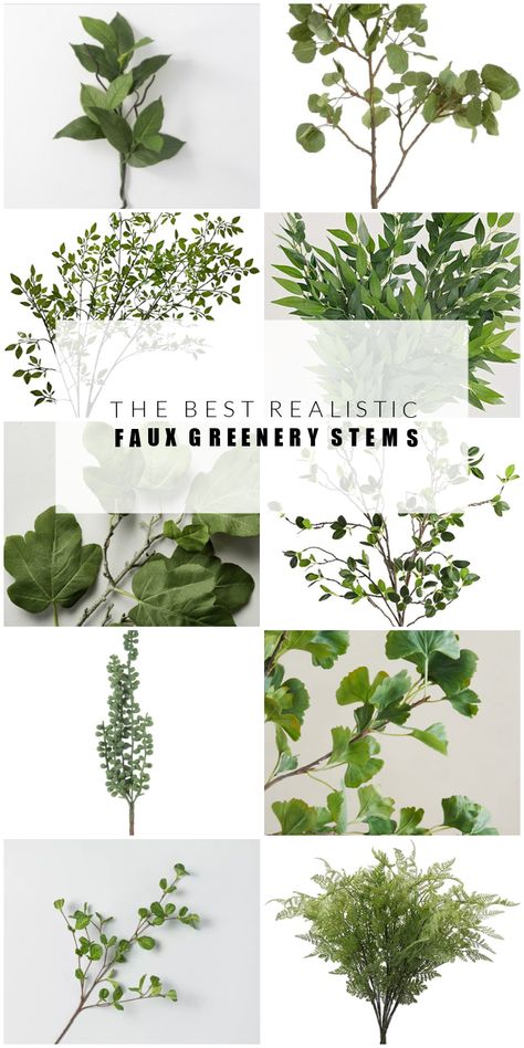 Decorate your home with the best realistic faux greenery stems! #fauxgreenery #fauxplants #fauxstems #budgetdecor #realisticgreenery #realisticplants Foliage Decor Home, Fake Foliage Decor, Best Artificial Plants On Amazon, How To Decorate A Plant Ledge, Faux Greenery For Vase, Add Greenery To Home, Best Faux Greenery Stems, Make Fake Plants Look Real, Fake Greenery Decor