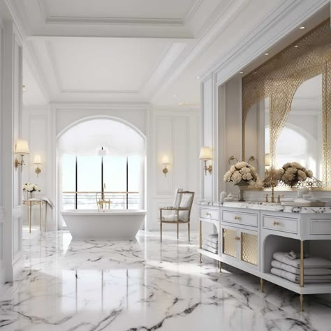 5+ Tips to Design a Luxury White and Gold Bathroom You'll Love • 333+ Art Images