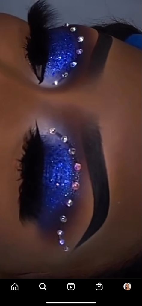 Makeup Looks For Blue Dress Prom, Royal Blue Makeup Ideas For Prom, Blue Makeup Prom Looks, Royal Blue Makeup For Prom, Royal Blue Make Up Looks, Blue Hoco Makeup Looks, Prom Royal Blue Makeup, Royal Blue Prom Decorations, Royal Blue Make Up Looks For Prom