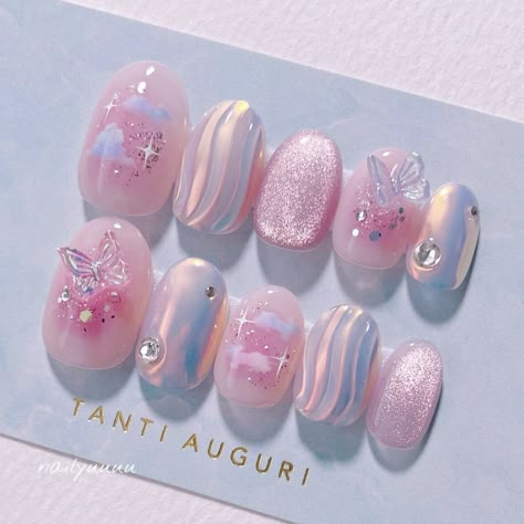 Fake Nails Designs, Asian Nails, Hello Nails, Beauty Nails Design, Cute Nail Art Designs, Blush Nails, Pretty Nail Art Designs, Pretty Gel Nails, Really Cute Nails