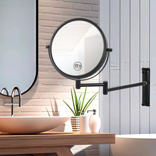 Bathroom Makeup Mirror Ideas, Adjustable Mirror Bathroom, Side Mirror Bathroom, Magnifying Mirror In Bathroom, Makeup Mirror Ideas, Boutique Mirror, Mounted Makeup Mirror, Bathrooms Luxury, Ideal Kitchen