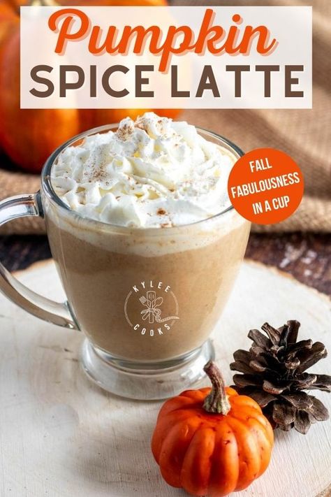 Grab this easy recipe for how to make a Pumpkin Spice Latte at home and skip the line at your local coffee shop! Hello, Fall! Get the recipe: https://www.kyleecooks.com/pumpkin-spice-latte/ #kyleecooks Sugar Free Pumpkin Spice Latte, Pumpkin Spice Latte At Home, Healthy Pumpkin Spice Latte, Pumpkin Spice Latte Recipe, Homemade Pumpkin Spice Latte, Latte At Home, Pumpkin Spiced Latte Recipe, Homemade Pumpkin Spice, Pumpkin Latte