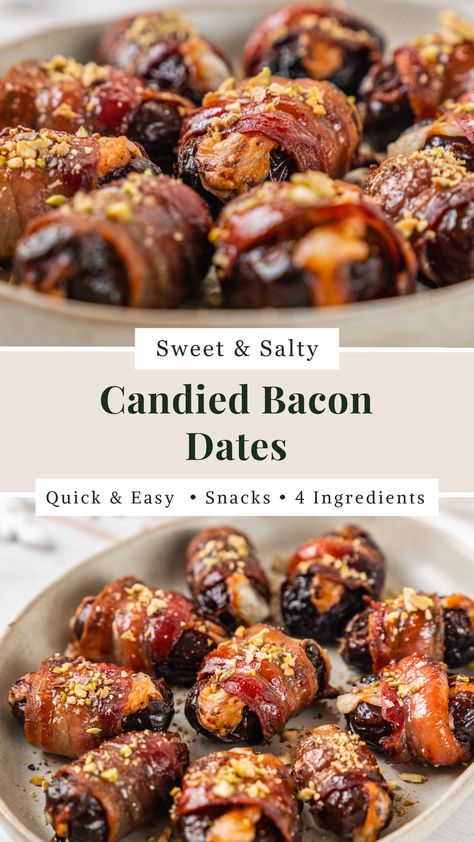 Candied Bacon Dates Bacon Wrapped, Bacon And Dates Appetizer, Date Bacon Appetizer, Dates Wrapped In Bacon Appetizers, Bacon Wrapped Dates Recipe, Bacon Dates Appetizer, Bacon Covered Dates, Bacon Wrapped Dates With Cream Cheese, Bacon Wrapped Dates With Goat Cheese