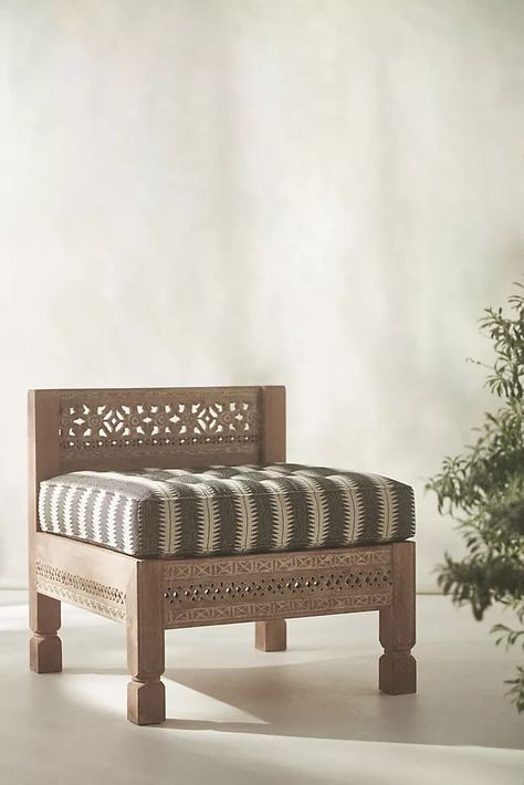 Patio & Outdoor Furniture | Anthropologie Maharaja Chair, Moroccan Chair, Teak Adirondack Chairs, Armless Lounge Chair, Bistro Table Outdoor, Bamboo Furniture, Tables And Chairs, Islamic Design, Bone Inlay