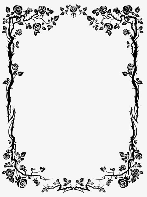 G59 Tattoos, Rose Border, Scrapbook Frames, Rose Clipart, Frame Border Design, Page Borders Design, Border Png, Page Borders, Floral Border Design