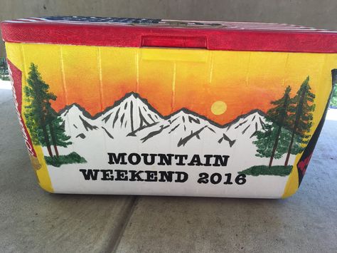 Fraternity cooler for mountain weekend. Beta theta pi. Ato Cooler, Mountain Weekend Cooler, Nola Cooler, Fraternity Cooler, Gamecocks Logo, Formal Cooler Ideas, Beta Theta Pi, Fraternity Coolers, Frat Coolers