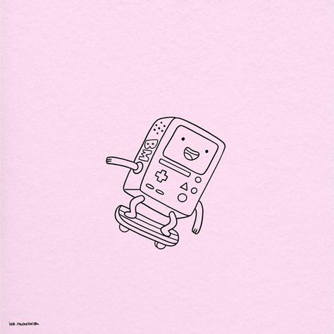 Small Bmo Tattoo, Adventure Time Line Art Tattoo, Bmo Tattoo Design, Bemo Adventure Time Tattoo, Beemo Adventure Time Tattoo, Adventure Time Line Art, Adventure Time Simple Tattoo, Joyboy Tattoo, Bmo Tattoo Adventure Time