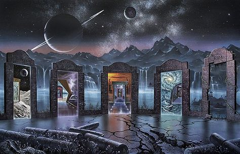 Portals To Alternate Universes, Artwork by Science Photo Library 70s Sci Fi Art, Science Photos, Fantasy Places, Fantasy Setting, Open Doors, Fantasy Art Landscapes, Arte Fantasy, 판타지 아트, Save Earth