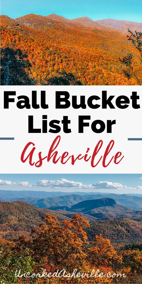 Asheville Fall, Ashville North Carolina, Fall List, Things To Do In Asheville, North Carolina Attractions, North Carolina Vacations, North Carolina Travel, Fall Vacations, Fall Getaways