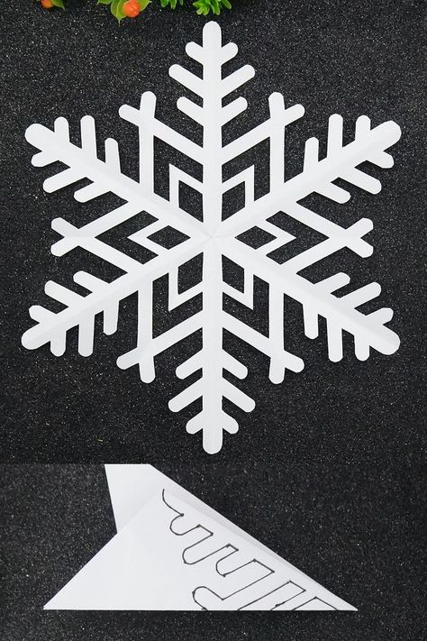 Diy Paper Snowflakes Pattern, Snowflake Origami, Printable Snowflake Template, Craft Ideas For Beginners, Make A Paper Flower, Paper Snowflake Template, Christian Christmas Decorations, Paper Snowflake Patterns, Paper Snowflakes Diy