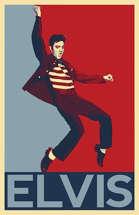 Amazon.com: Elvis Presley Illustration - Rock and Roll Music Icon Pop Art Poster Print (11x17 inches): Posters & Prints Elvis Presley Posters, Rock And Roll Music, Elvis Art, Party 2023, Hope Poster, Vintage Pop Art, Elvis Presley Photos, Horror Picture Show, Pop Art Posters