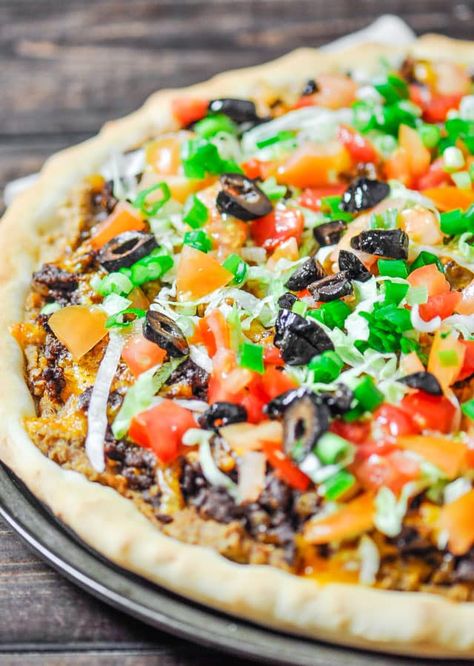 Pizza Hut Taco Pizza, Beef Main Course, Taco Pizza Recipes, Healthy Pizza Recipes, Jo Cooks, Taco Pizza, Pasta Pizza, Healthy Pizza, Pizza Hut