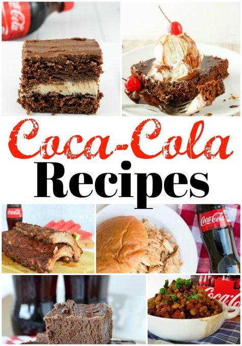 15 Recipes Using Coca-Cola   //  DivineLifestyle.com  //  #cokerecipe #coke #cocacola #cokerecipes #cocacolarecipes #CocaColaCake #cocacolaham Coca Cola Recipes, Coke Recipes, Coca Cola Chicken, Cola Recipe, Cola Chicken, Coca Cola Cake, Cola Cake, Slow Cooker Ham, Cherry Coke