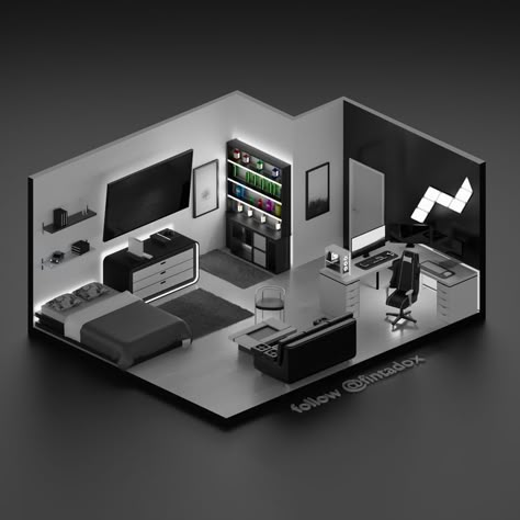 Practical Bed, Gaming Essentials, Gaming Bedroom, Gamer Bedroom, Small Game Rooms, Gaming Area, Cozy Gaming, Cool Room Designs, Computer Gaming Room