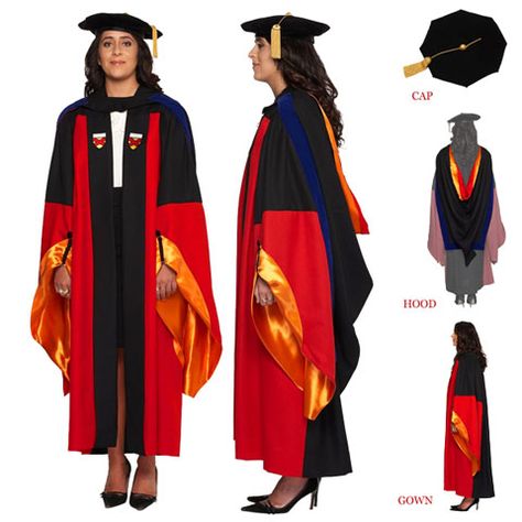 Complete Doctoral Regalia for Stanford University Phd Regalia, Academic Robes, Doctoral Regalia, Doctoral Gown, Academic Gown, Academic Regalia, Casual Christmas Party Outfit, Doctor Dress, Graduation Cap And Gown