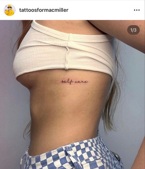 Rib Tattoos For Women Quotes, Tattoos Ideas With Meaning, Women Tattoo Placement, Side Body Tattoos, Rib Tattoos Words, Side Body Tattoo, Self Tattoo, Small Tattoos Ideas, Side Tattoos Women