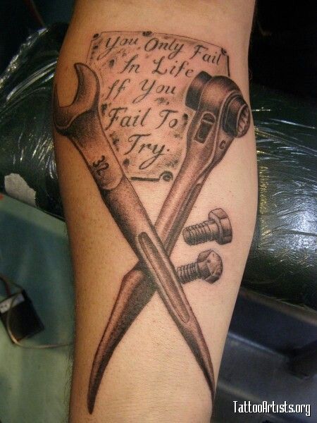 God Bless the Ironworkers of America Ironworkers Tattoo, Welder Tattoo, Welding Tattoo, Wrench Tattoo, Tattoos For Dad Memorial, Memorial Tattoo Quotes, Memory Tattoos, Pisces Tattoo Designs, Tool Tattoo