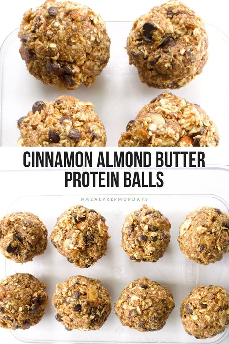 Cinnamon almond butter protein balls #cinnamon #almondbutter #protein Almond Butter Protein Balls, Almond Butter Energy Balls, Make Almond Butter, Almond Butter Oatmeal, Easy Meal Prep Recipes, Oats Protein, Arbonne Protein, Protein Balls Healthy, Oatmeal Balls