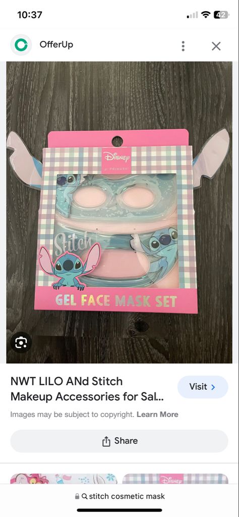 Stitch Face Mask, Stitch Make Up, Stitch Skincare, Stitch Makeup, Beauty Face Mask, Stitches Makeup, Stitch Items, Slumber Party Birthday, Lilo And Stitch Merchandise