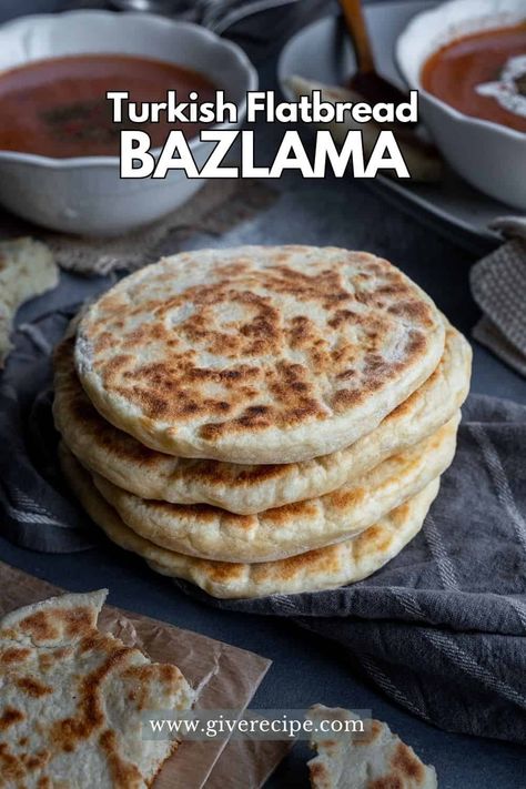 Get baking with this easy Turkish Bazlama bread recipe! Soft, fluffy, and perfect for any meal. Follow our simple steps to enjoy this delicious flatbread at home. Lavash Bread Recipe, Arabian Cuisine, Turkish Flat Bread, Turkish Flatbread, Turkish Bread, Romantic Dinner For Two, Yummy Meals, Dough Recipes, Turkish Food