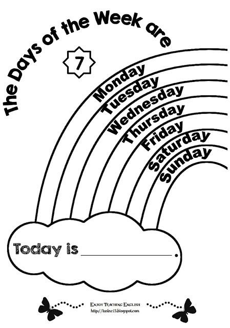 Days of the Week (coloring worksheets) Days Of The Week Printables, Learning Coloring Pages, Days Of The Week Activities, Fun Worksheets For Kids, Kindness Day, Coloring Worksheets, English Activities For Kids, English Worksheets For Kids, Homeschool Kindergarten