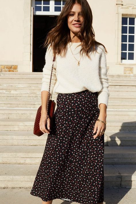 Rok Outfit, Midi Skirt Outfit, Chique Outfits, Look Retro, 가을 패션, Print Skirt, Looks Style, Mode Inspiration, Looks Vintage