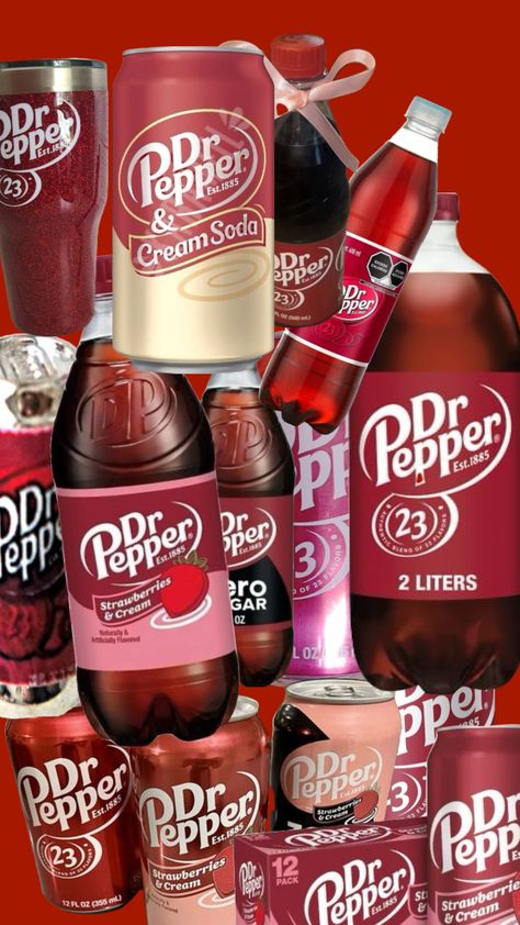 DR PEPPER Phone Wallpaper Collage, Doctor Pepper, Folgers Coffee, Wallpaper Collage, Sweet Drinks, Cream Soda, Dr Pepper, Strawberries And Cream, Birthday Gift Ideas