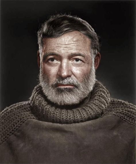 Ernest Hemingway Colorized History, Corporate Portrait, Nobel Prize In Literature, Colorized Photos, Anime Black Hair, History Literature, Master's Degree, Beige Blonde, Ernest Hemingway