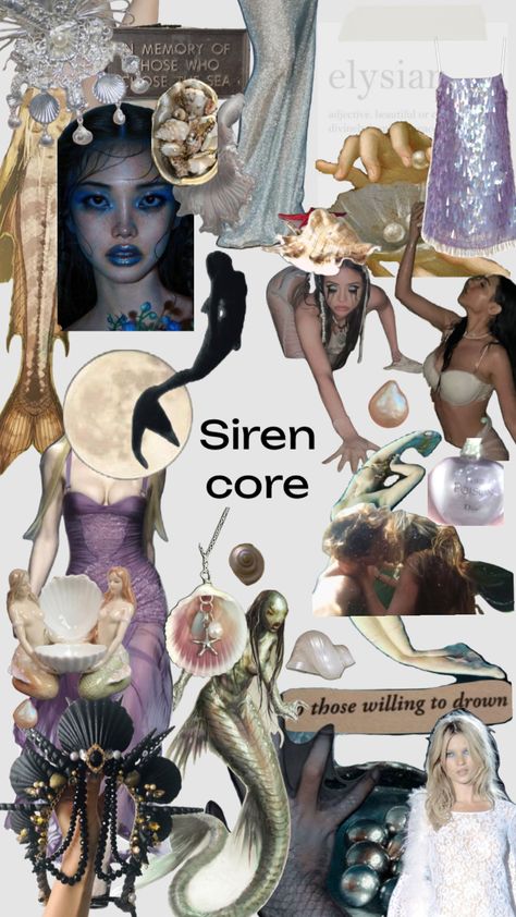 #siren #sirencore #wallpaper #beachy #ocean #aesthedic #sirenaesthedic #cute Siren Bathing Suit, Plus Size Siren Costume, Dark Mermaid Fashion, Siren Style Aesthetic, Sea Siren Aesthetic, Siren Aesthetic Costume, Mermaid Cosplay Sirens, Dark Siren Costume Ideas, Dark Siren Fashion