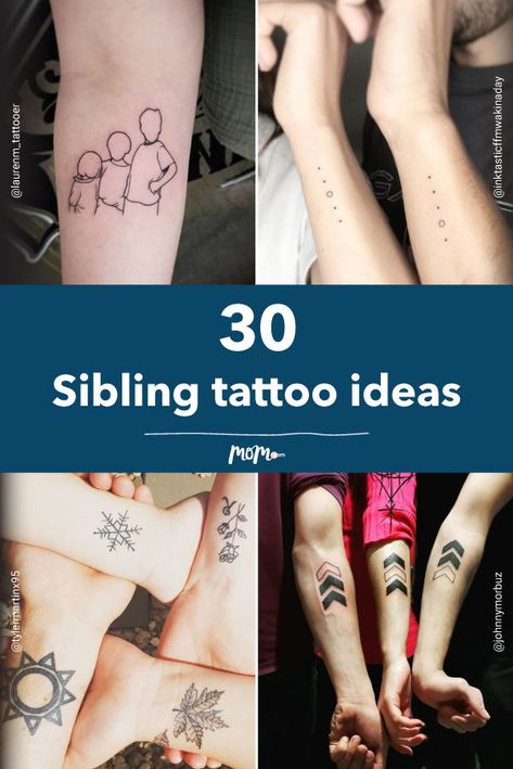 30 Sibling tattoos: These are truly touching tattoo ideas for anyone to express their sibling love. Family Tattoo Ideas Symbolic, Sibling Tattoos For 4 Brother And Sister, Tattoo Ideas For Siblings Of 3, Unique Sibling Tattoos For 3, Group Tattoos Family, Tattoo Ideas For Siblings, Brother And Sister Tattoo Ideas Unique, Unique Sibling Tattoos, Three Sibling Tattoos