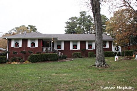 Updating a 1950's Brick Ranch Home! Red Brick Ranch Exterior, Brick Ranch House Exterior, Brick Ranch Exterior Makeover, Brick Ranch Remodel, 70s Ranch Exterior Remodel, Ranch Exterior Makeover, Brick Ranch Exterior, Ranch Exterior Remodel, Painted Brick Ranch