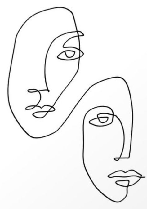 Face Line Drawing, Single Line Drawing, Abstract Face Art, Art Face, Face Lines, Face Sketch, Pola Sulam, Line Art Design, Art Minimaliste