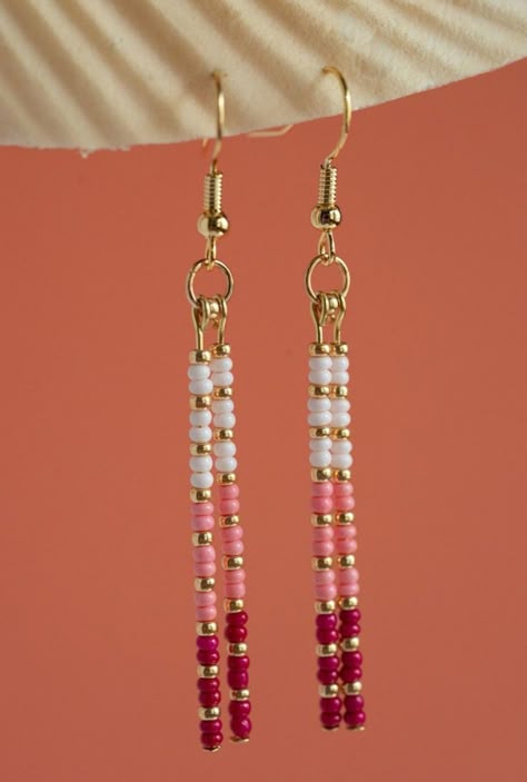 Diy Earings Ideas With Beads, Beaded Earring Ideas, Bead Earrings Patterns, Bead Earrings Ideas, Gold Bar Jewelry, Bead Earrings Diy, Simple Beaded Earrings, Beaded Earrings Ideas, Simple Bead Earrings