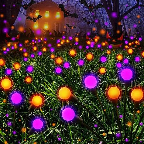 Patio Pathway, Outdoor Halloween Decorations, Pathway Landscaping, Halloween Fest, Firefly Lights, Fairy Garden Decor, Fun Halloween Decor, Solar Powered Lights, Garden Lights