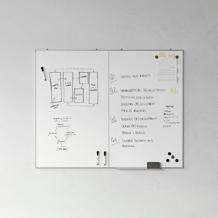 Flash Furniture Commercial 60" x 48" Whiteboard, Aluminum Magnetic Dry Erase Board with Wall Mount, Marker Tray, Eraser, 3 Markers, 6 Magnets, Size:60" x 48", White 80s Office, Yearly Wall Calendar, Magnetic Dry Erase Board, Large Wall Calendar, Marker Board, Common Room, Magnetic White Board, Wall Desk, Conference Rooms