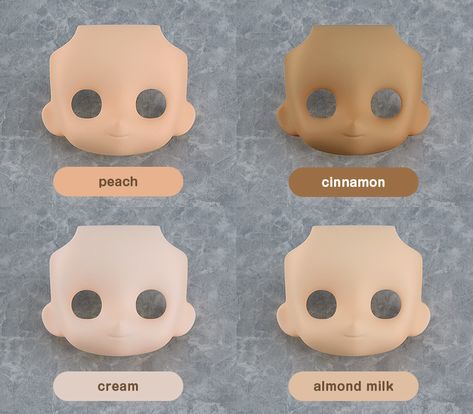 Nendoroid Doll Customizable Face Plate 01 (Peach/Cinnamon/Cream/Almond Milk) Nendoroid Face, Almond Milk Brands, Milk Color, Face Plate, Doll Eyes, Makeup Designs, Good Smile, Doll Face, Almond Milk