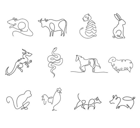 Chinese Zodiac Tattoo, Minimalist Tattoo Ideas, Dibujo Simple, Rabbit Tattoos, Single Line Drawing, Anime Drawing Books, Simple Line Drawings, Sketch Inspiration, Wow Art