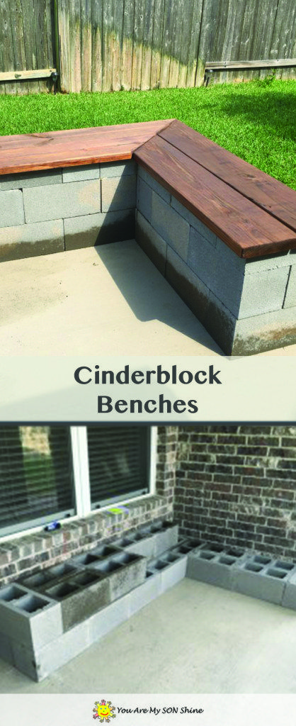 Cinder Block Benches, Diy Patio Bench, Wood Outdoor Bench, Cinder Blocks Diy, Cinder Block Garden, Cinder Blocks, Outdoor Benches, Trendy Diy, Cinder Block