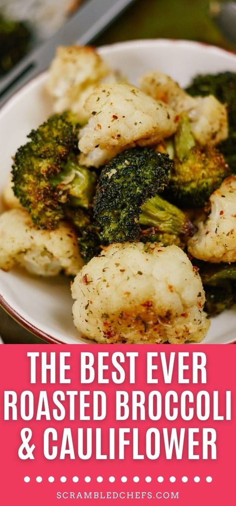 Make this easy roasted broccoli and cauliflower in the oven or in your air fryer for a tasty and healthier side dish everyone enjoys! Broccoli And Cauliflower Side Dish, Cauliflower In The Oven, Broccoli Cauliflower Recipes, Roasted Broccoli And Cauliflower, Cauliflower Side Dish, Broccoli And Cauliflower, Roasted Vegetable Recipes, Broccoli Cauliflower, Roasted Broccoli